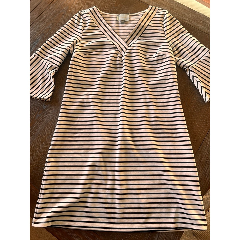 Skies Are Blue striped bell sleeve dress size small